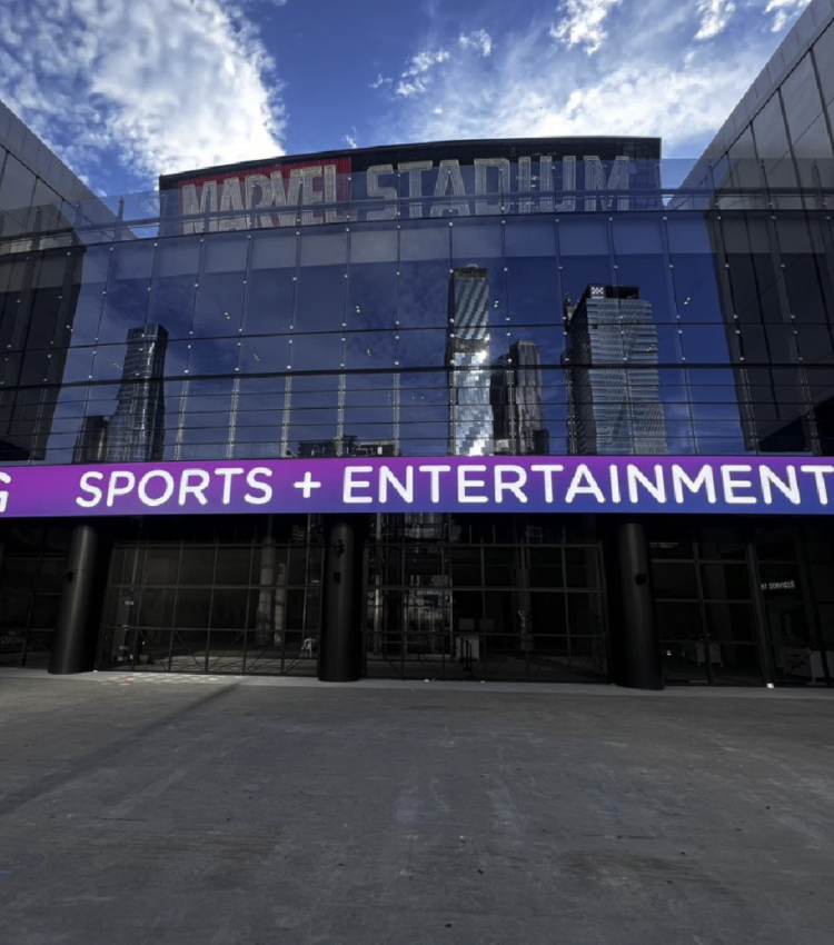 DOOH outdoor led banner display at Marvel Stadium in Austraila