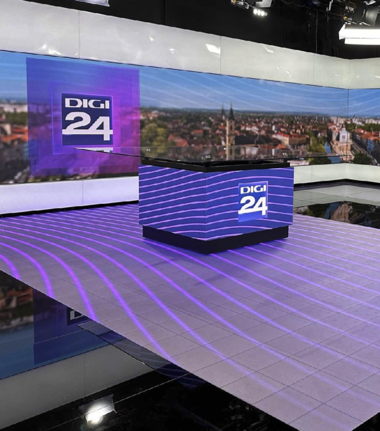 TV Live Studio LED Display Wall and Floor in Romania